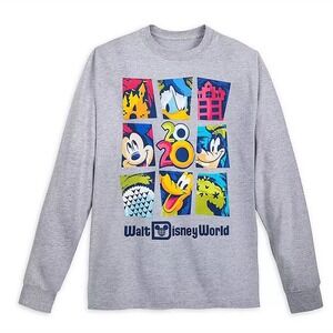 Disney Walt Disney World 2020 Long Sleeve Graphic T-Shirt Heather Grey Medium